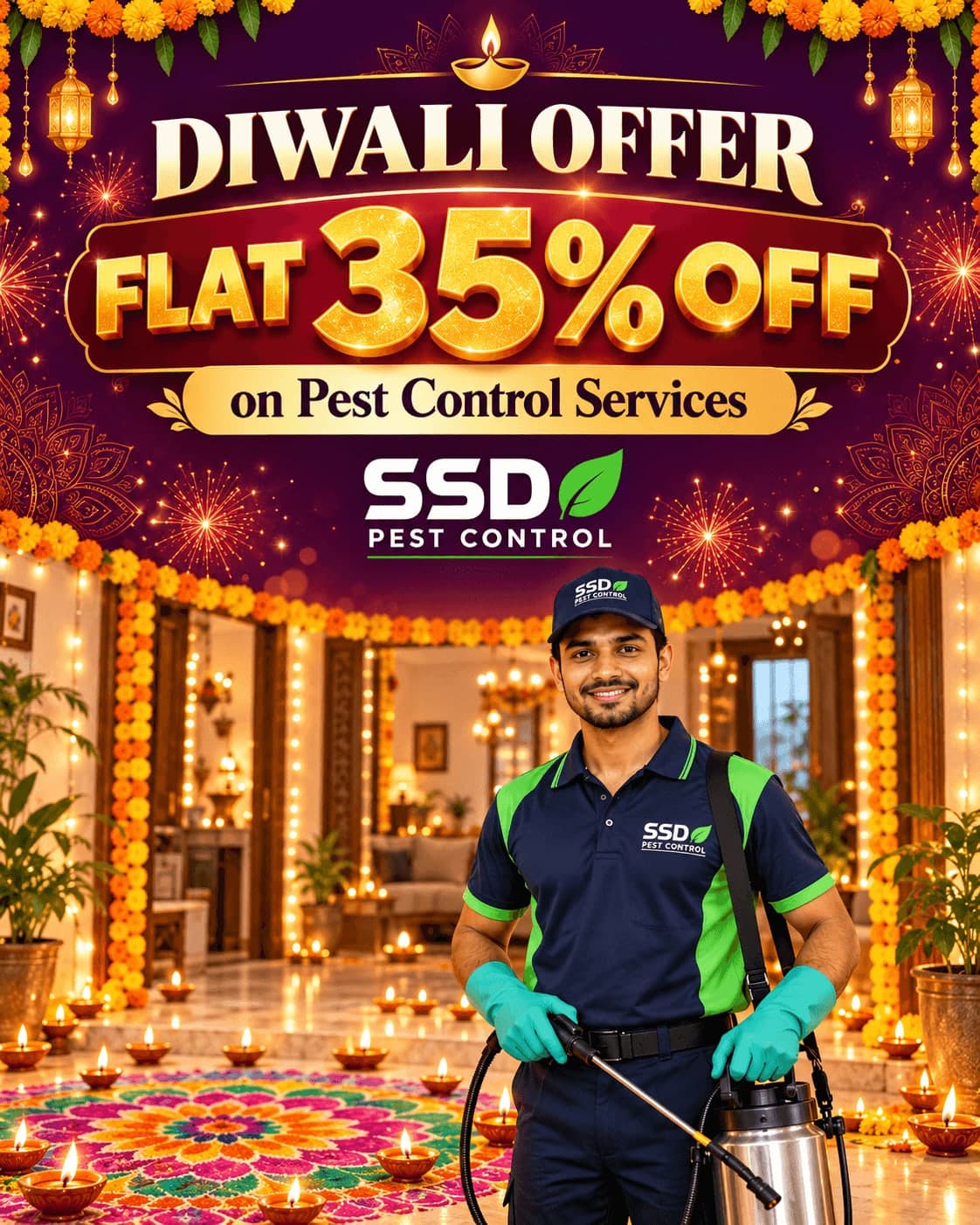This Diwali, get 35% off pest control
